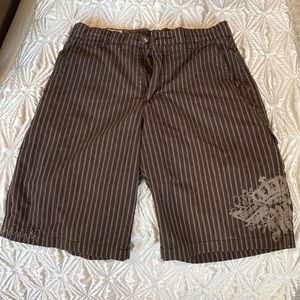 Micros boys EUC brown pin striped shorts.